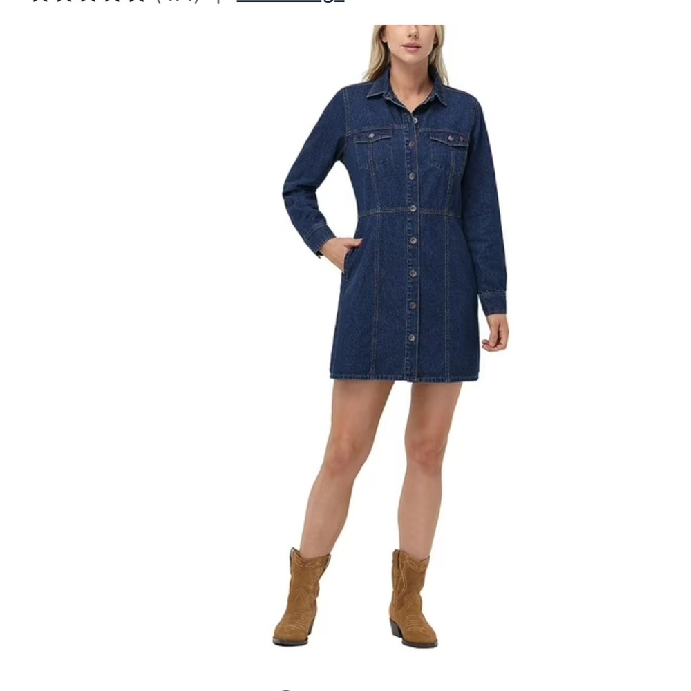 Frye Dark Blue Denim Button-Front Mini Dress size Medium NWOT - Picture 1 of 10